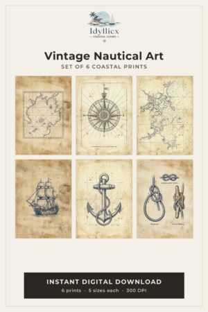 Vintage Nautical Art (Set of 6 Prints)