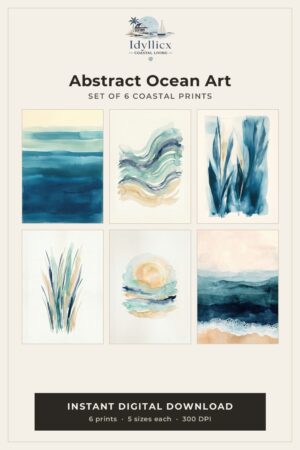Abstract Ocean Art (Set of 6 Prints)